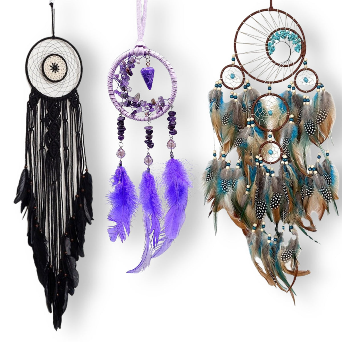 Native Indian Turquoise Raven Ring Dreamcatcher Wall Hanging Decor Dream  Catcher