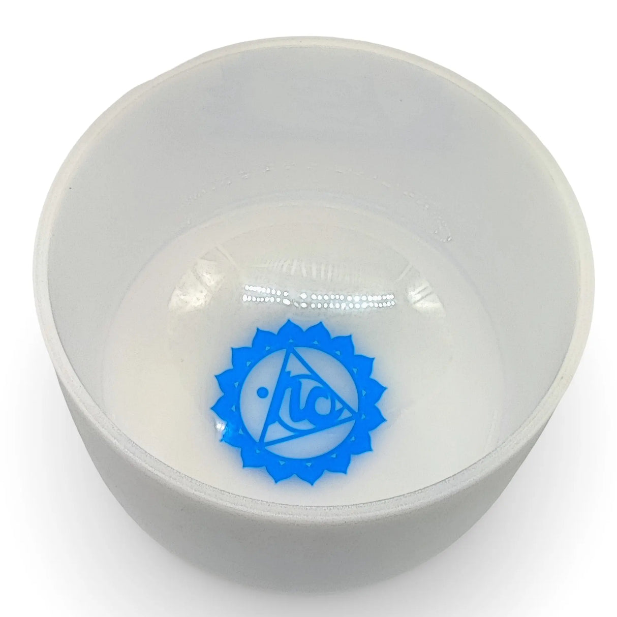 Crystal Singing Bowl -Chakra Frosted White -10" -G4 Note 440Hz -Throat Chakra