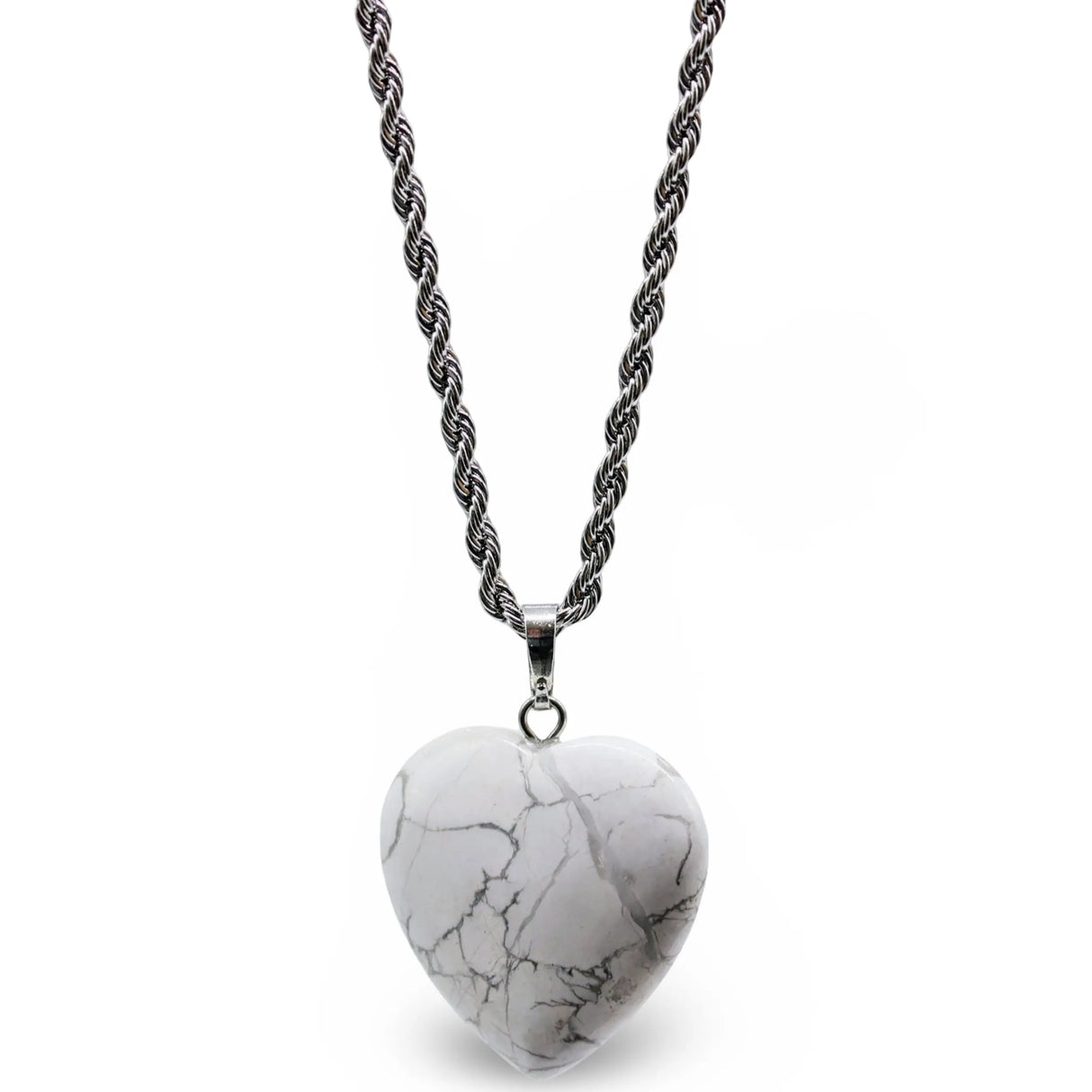 Necklace - Heart Shaped - Howlite