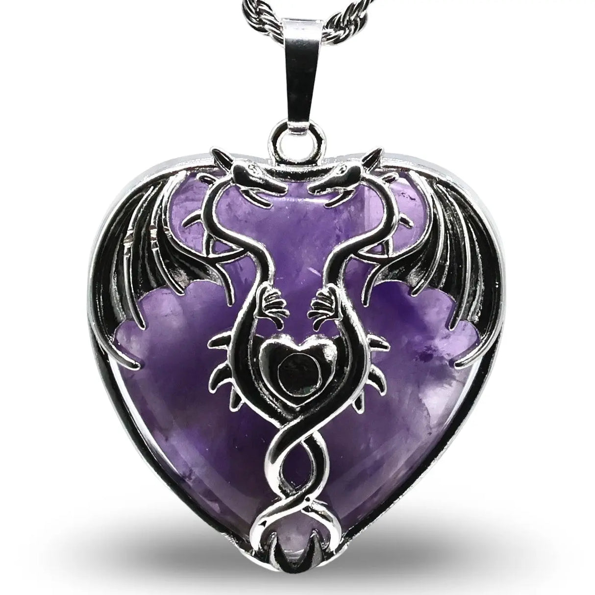 Necklace - Mystic Dragon Heart - Amethyst