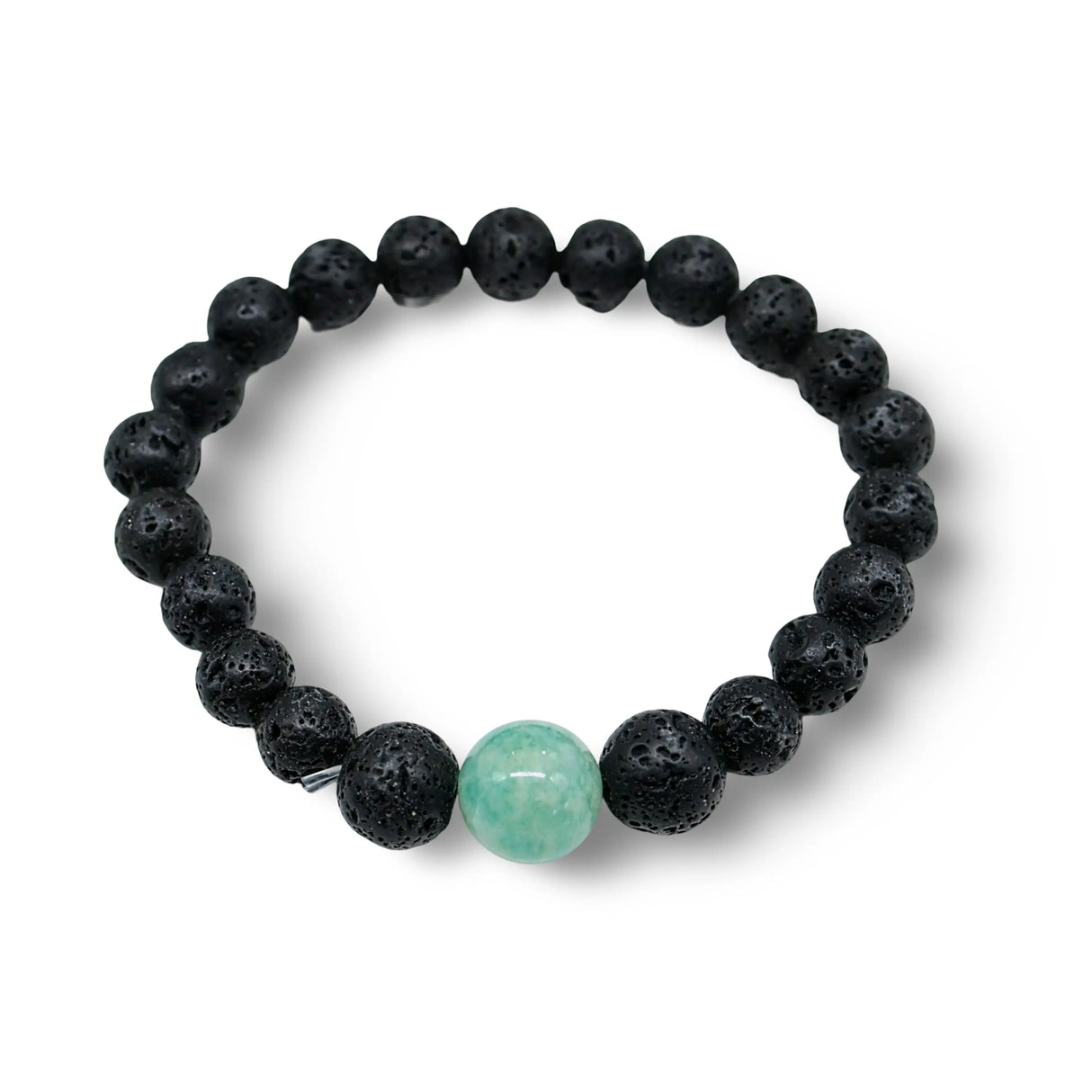 Bracelet - Lava Stone 8mm with Mixed Stone Beads 12mm Amazonite