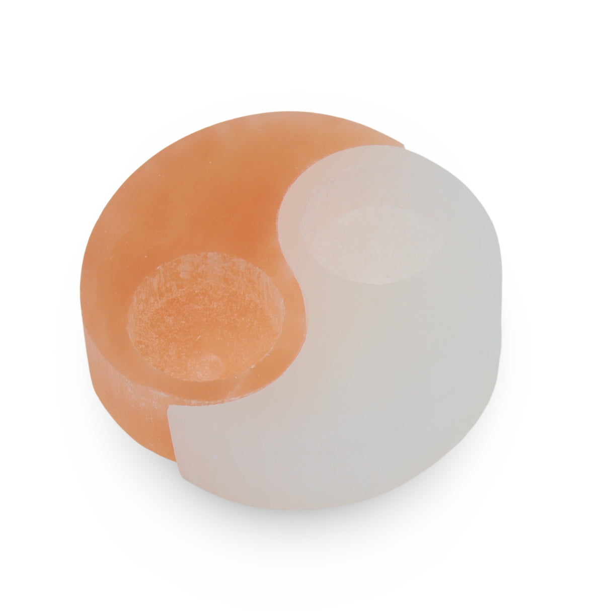 Candle Holder - Selenite - Yin Yang