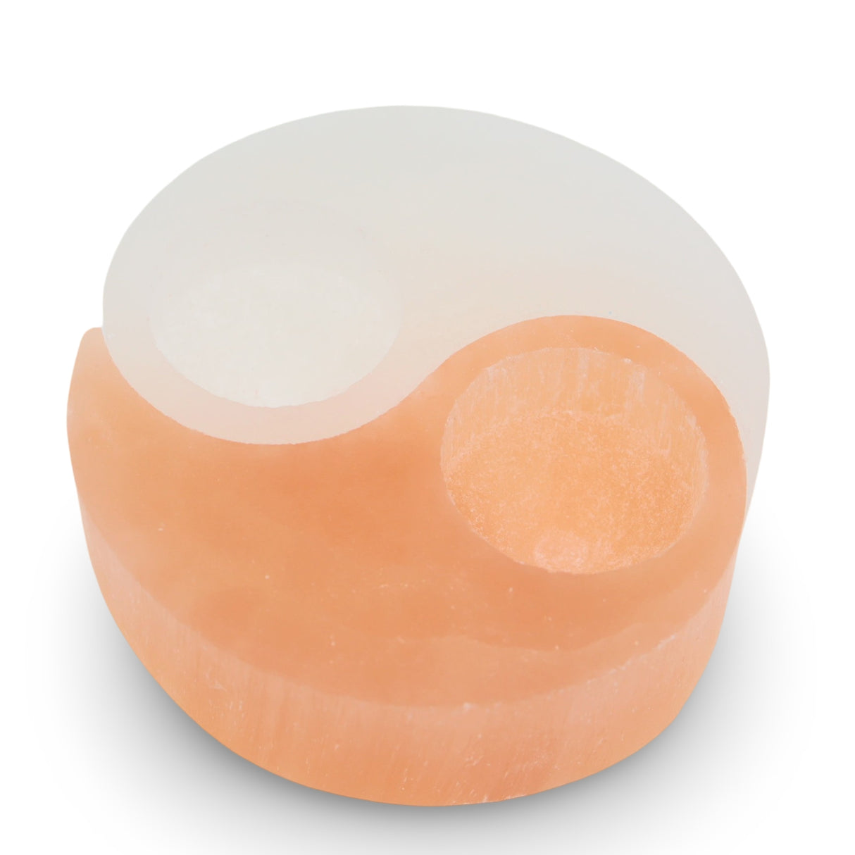 Candle Holder - Selenite - Yin Yang