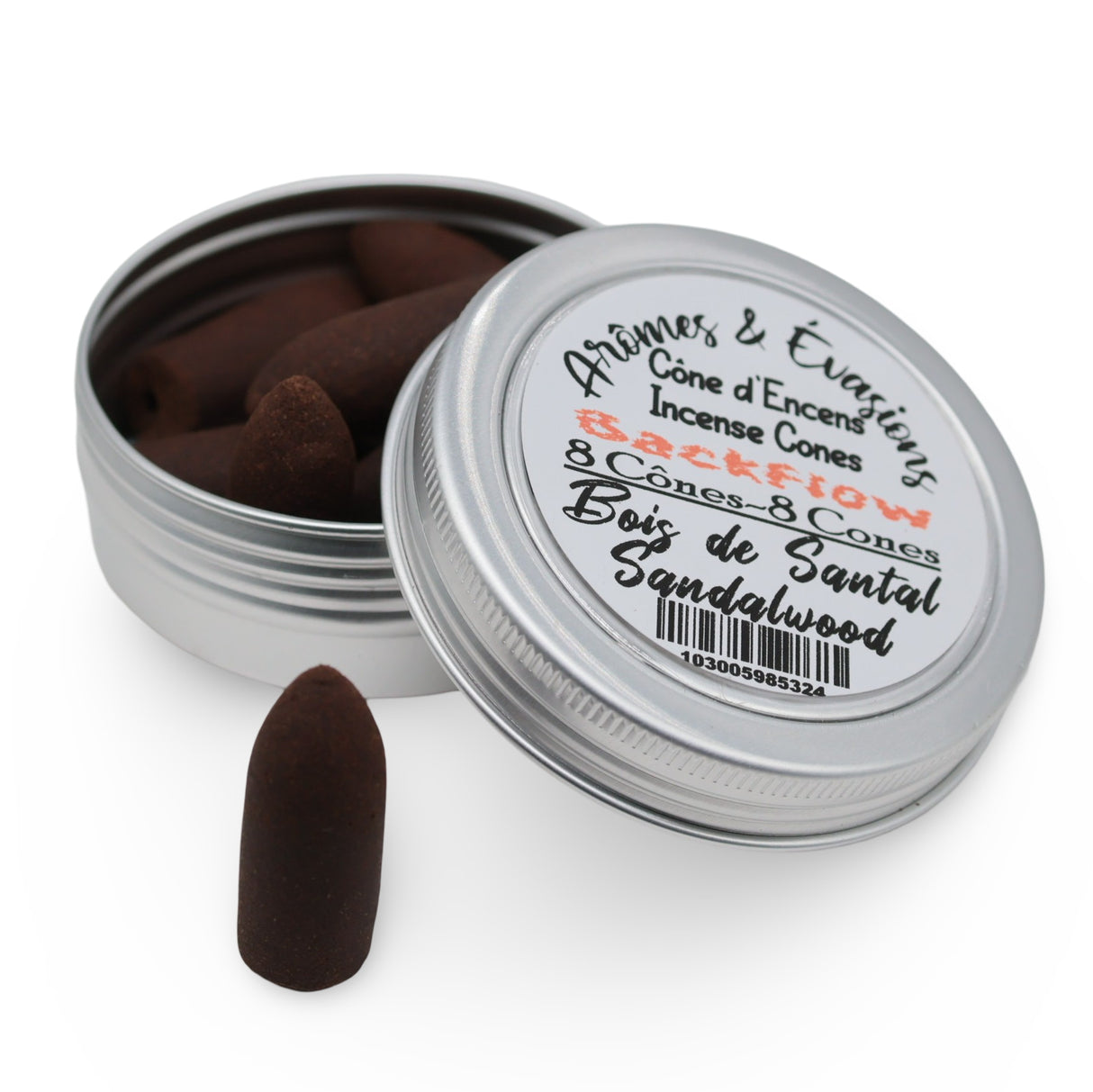 Incense - Backflow Cones - Sandalwood - 8 Cones