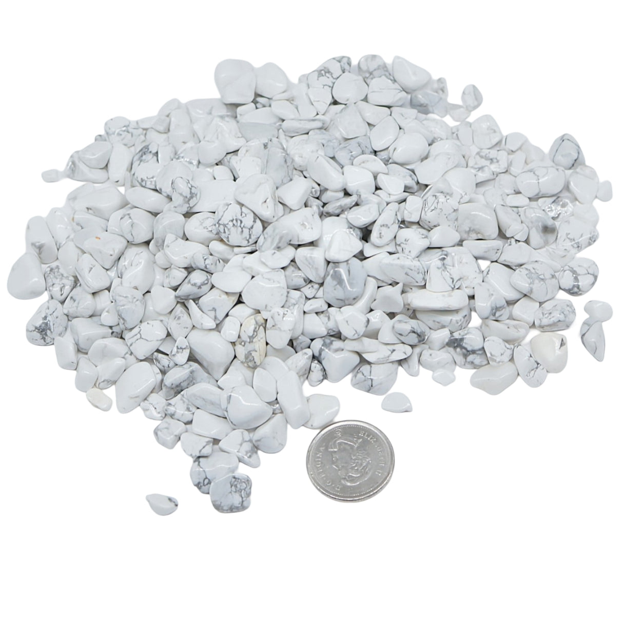 Stone - Tumbled Chips - White Howlite - 6 to 8mm