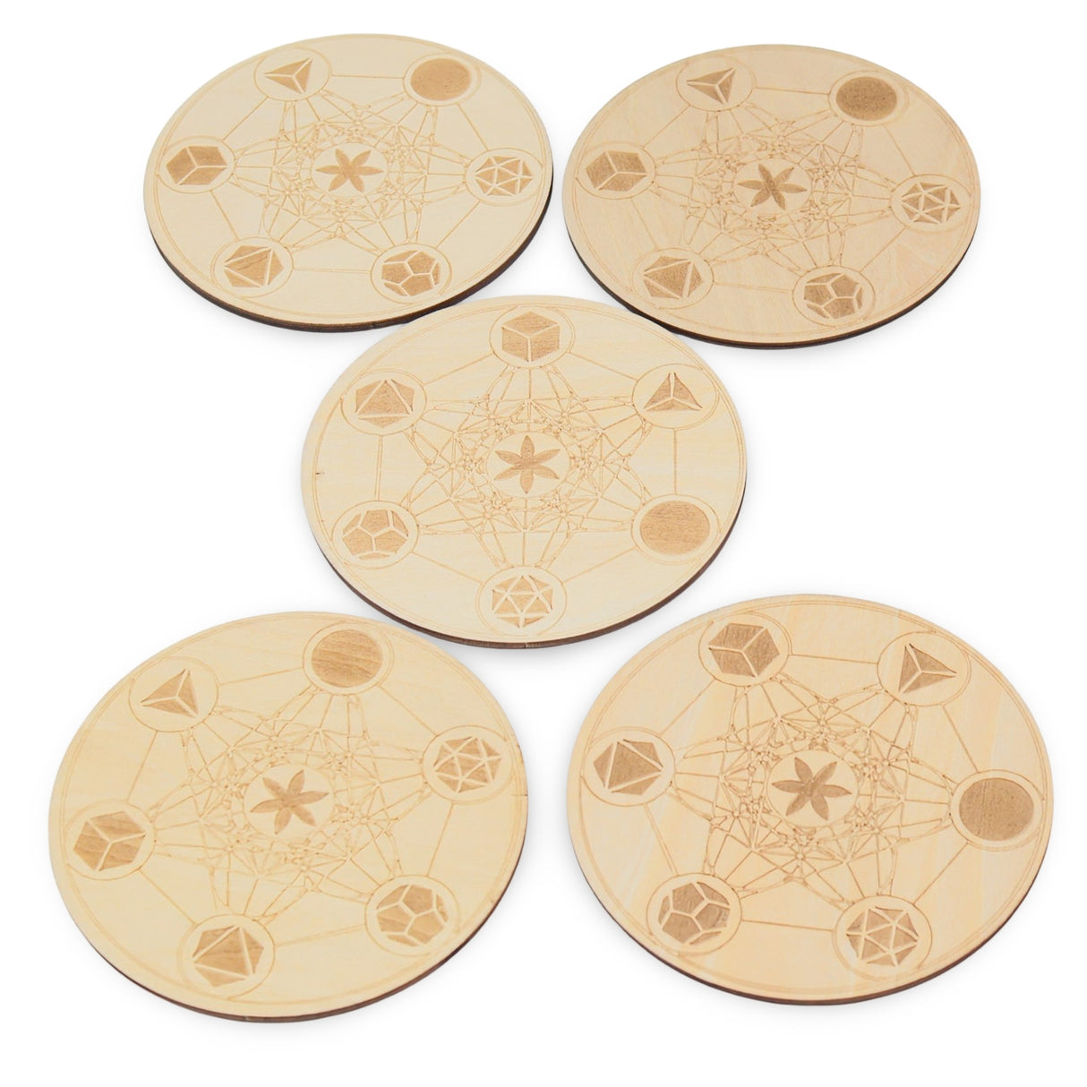Home Decor - Wooden Coaster - Metatron - Set of 5
