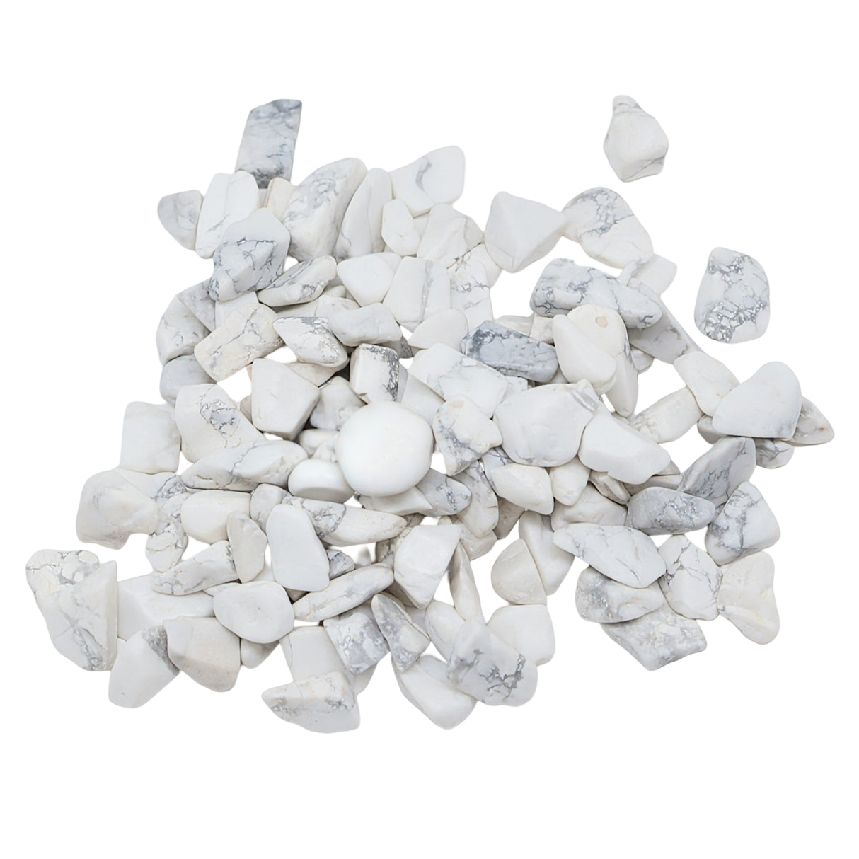 Stone - Tumbled Chips - White Howlite - 10 to 20mm