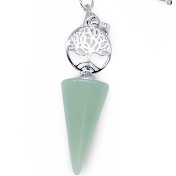 Pendulum - Cone - Green Aventurine - Tree of Life Charm
