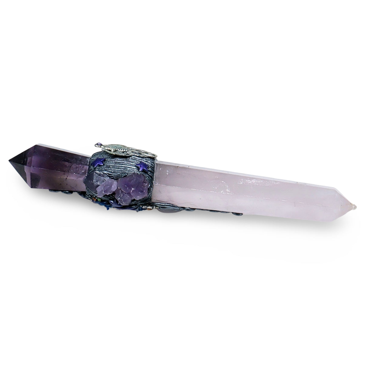 Stone - Athame - Rose Quartz & Amethyst - Pentacle