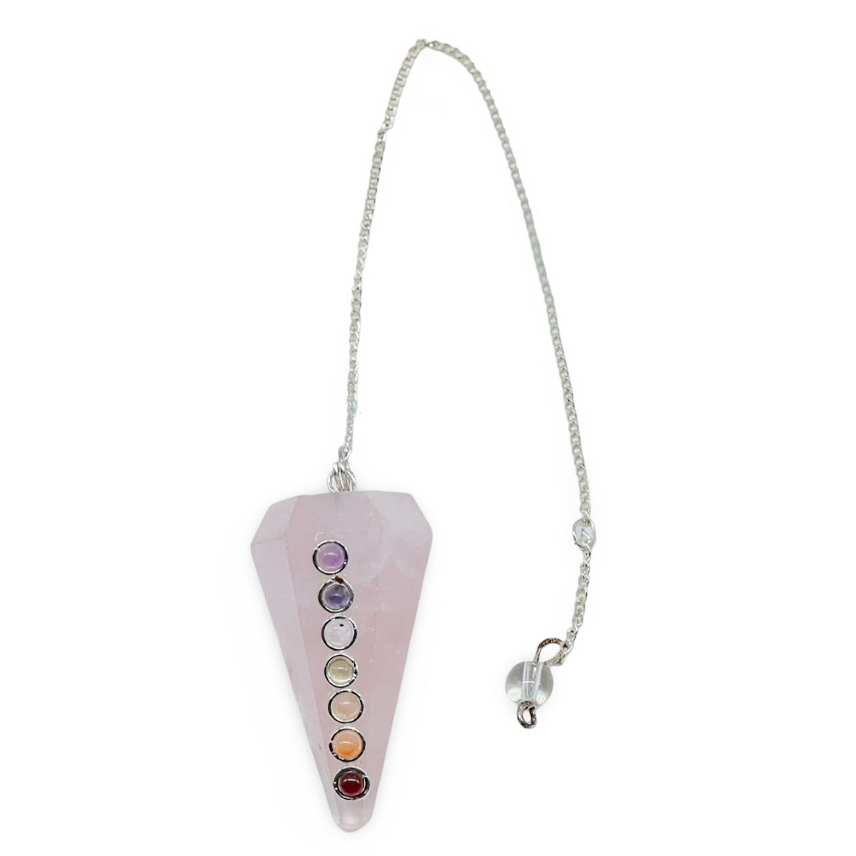 Pendulum - Orgonite - Chakra Mixed Rose Quartz