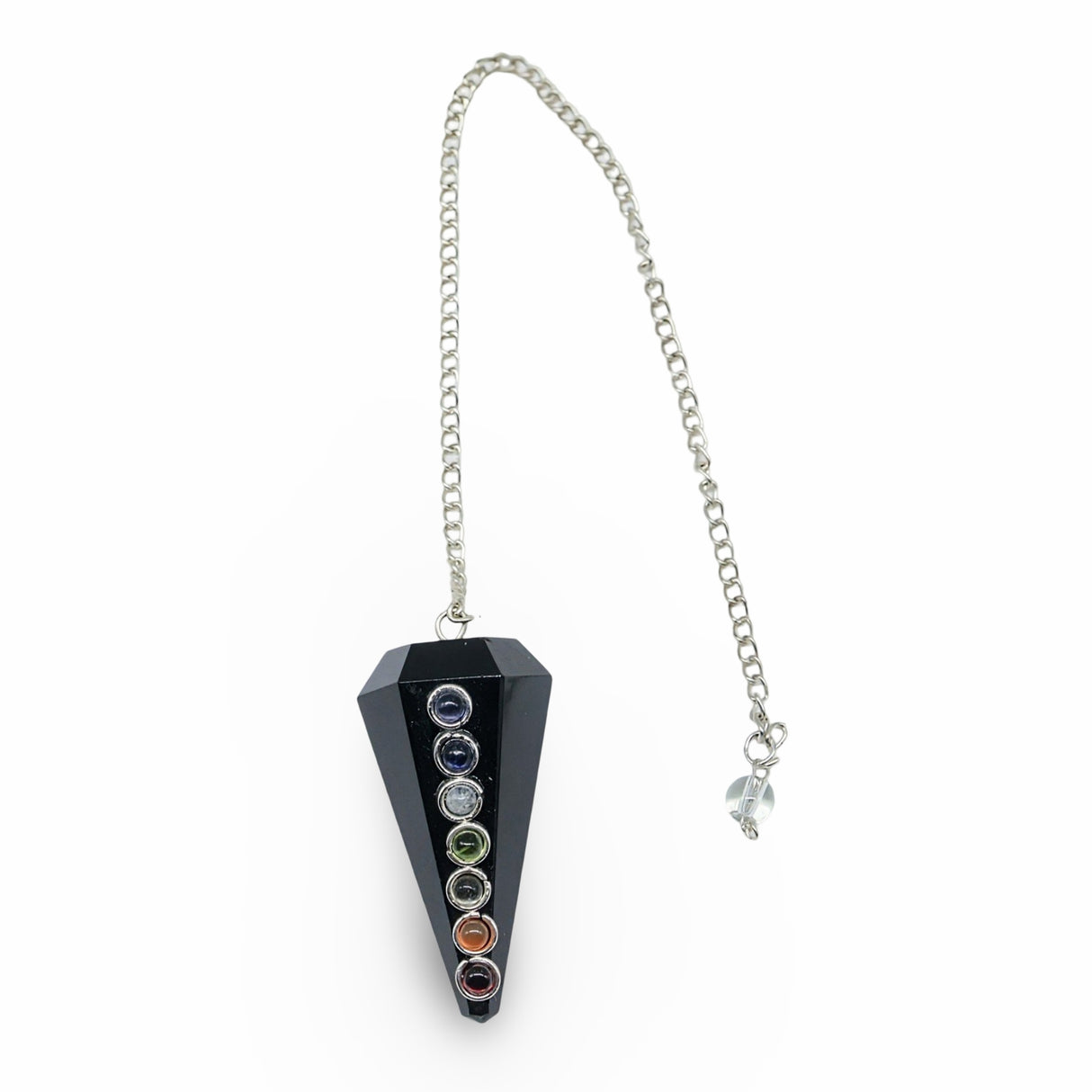 Pendulum - Orgonite - Chakra Mixed Black Agate