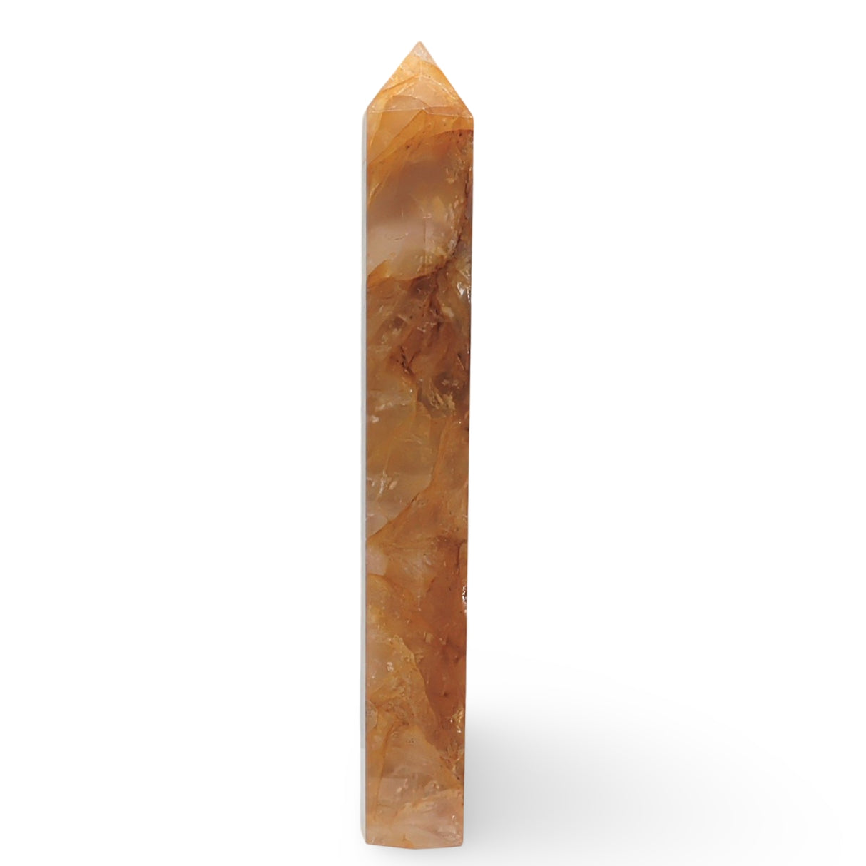 Obelisk - Golden Healer Quartz Tower (Hematoide)