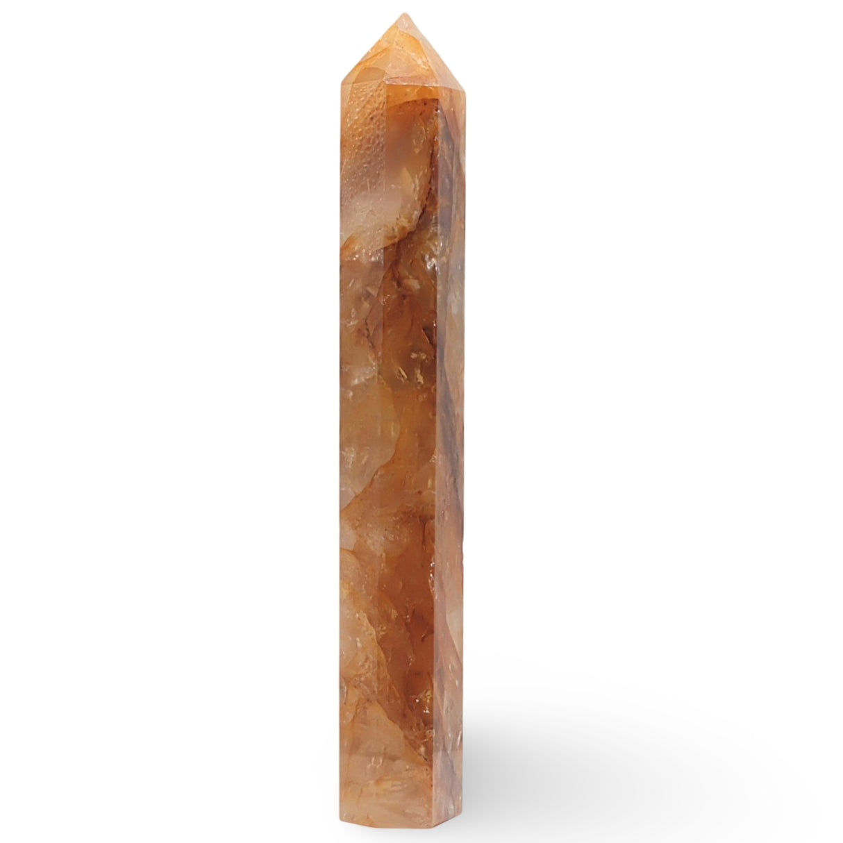 Obelisk - Golden Healer Quartz Tower (Hematoide)