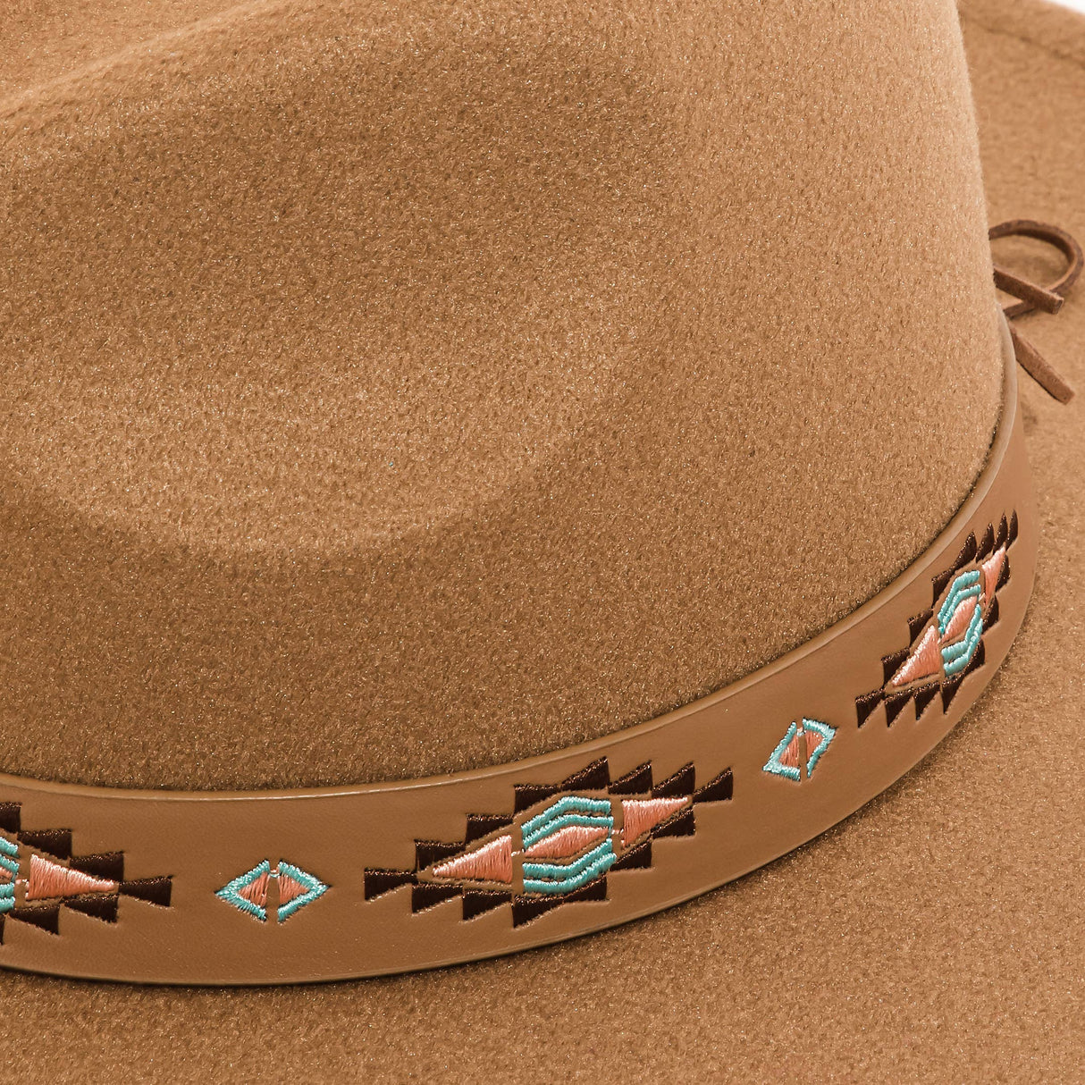 Clothing & Accessories - Boho Tribal Pattern Strap Fedora Hat