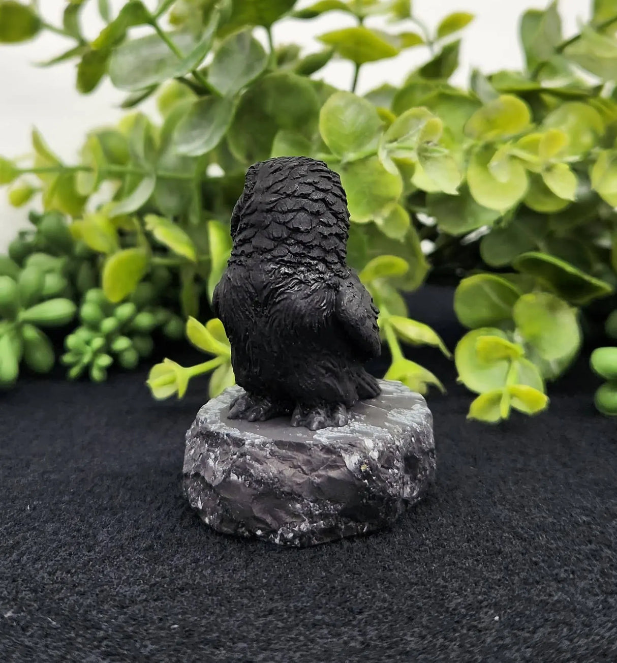 Home Decor - Shungite Sculpture - Owl Facing Sideways (2.25x1.75x2.25")