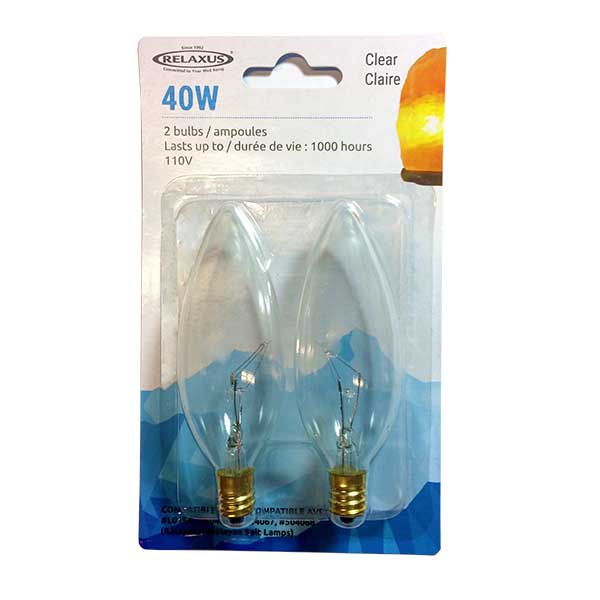 Home Decor - Himalayan Salt Lamp - Replacement Clear Bulbs 40 W Clear Bulb – Pack of 2