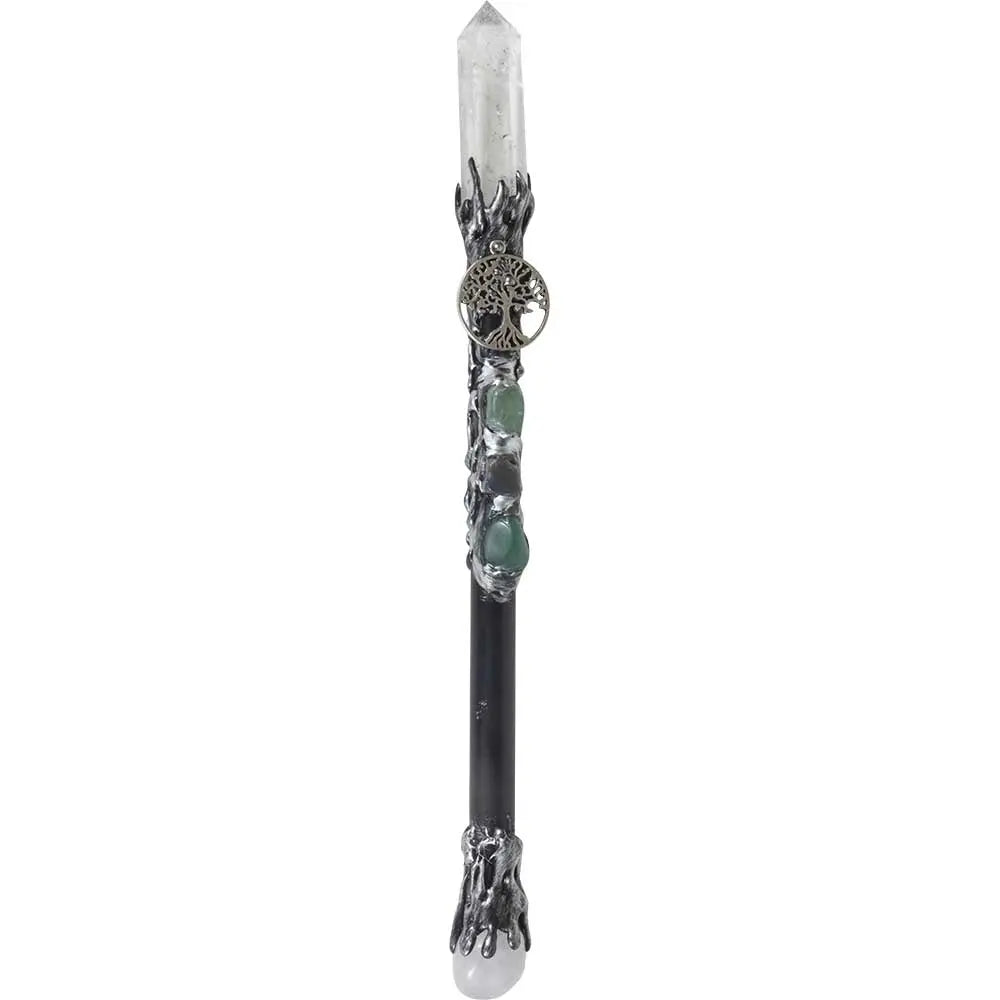 Wicca & Pagan - Magic Wand - Crystal Quartz with Tree of Life