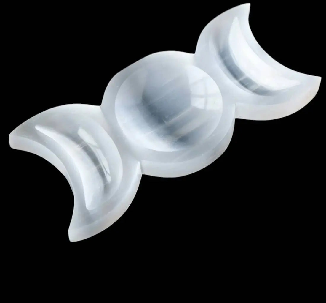 Home Decor - Selenite Bowl - Triple Moon