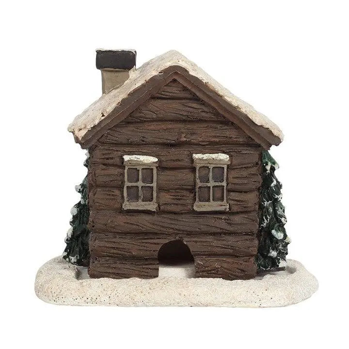 Incense Burner - Winter Log Cabin - Cone Burner
