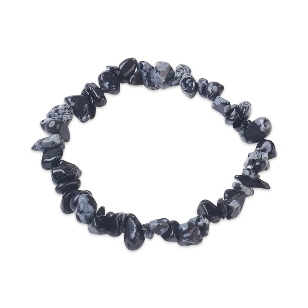 Bracelet -Snowflake Obsidian -Chips