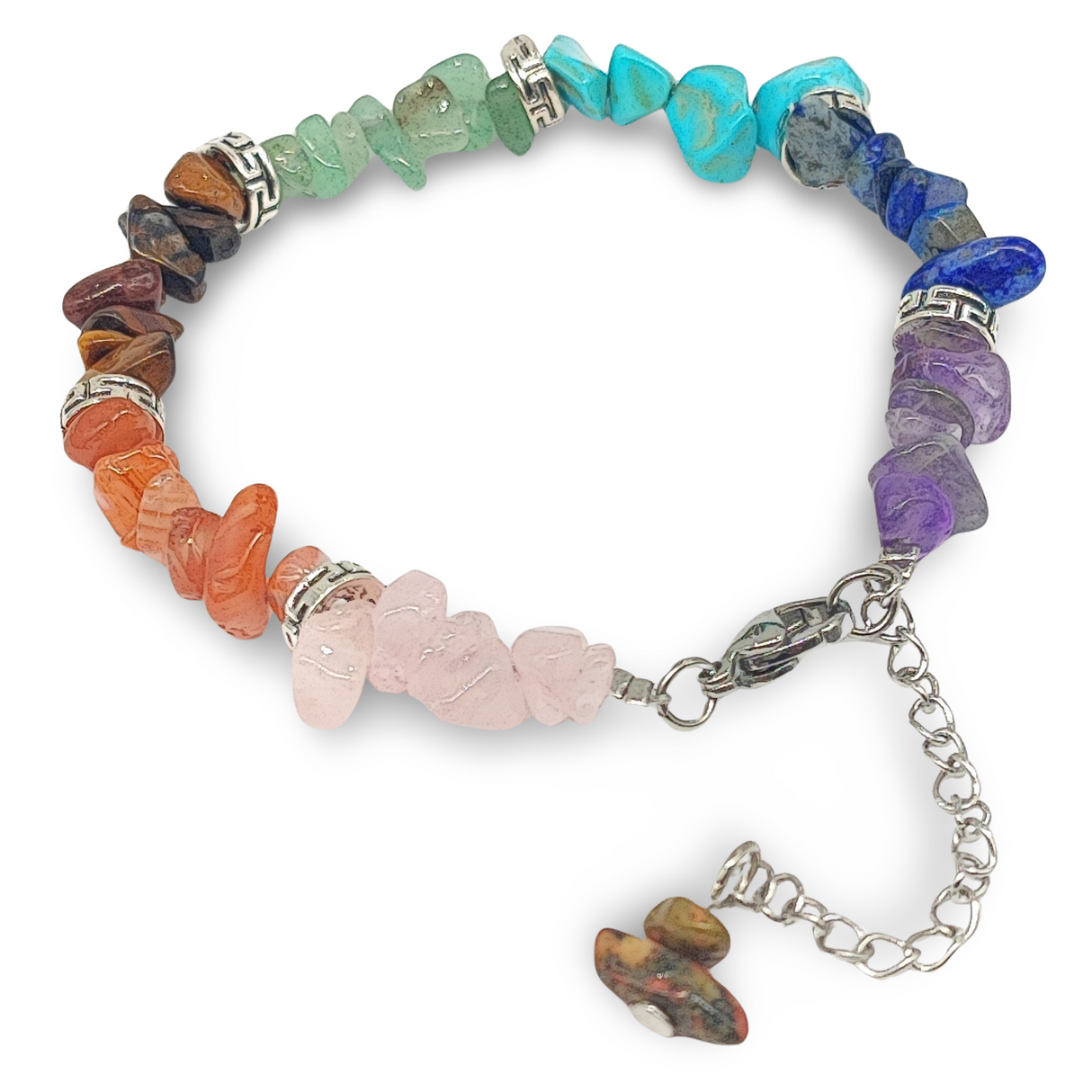 Bracelet -Adjustable -7 Chakras -Natural Gemstone Chips