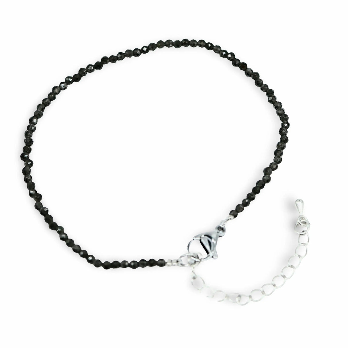 Bracelet - Black Obsidian - Faceted - 2mm