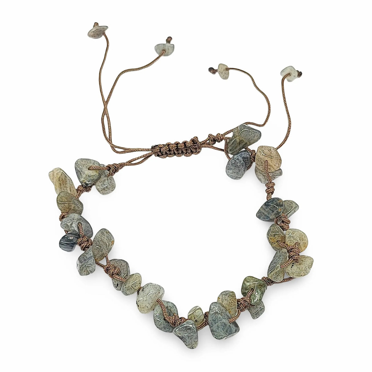 Bracelet -Labradorite -Chips -Adjustable Cord