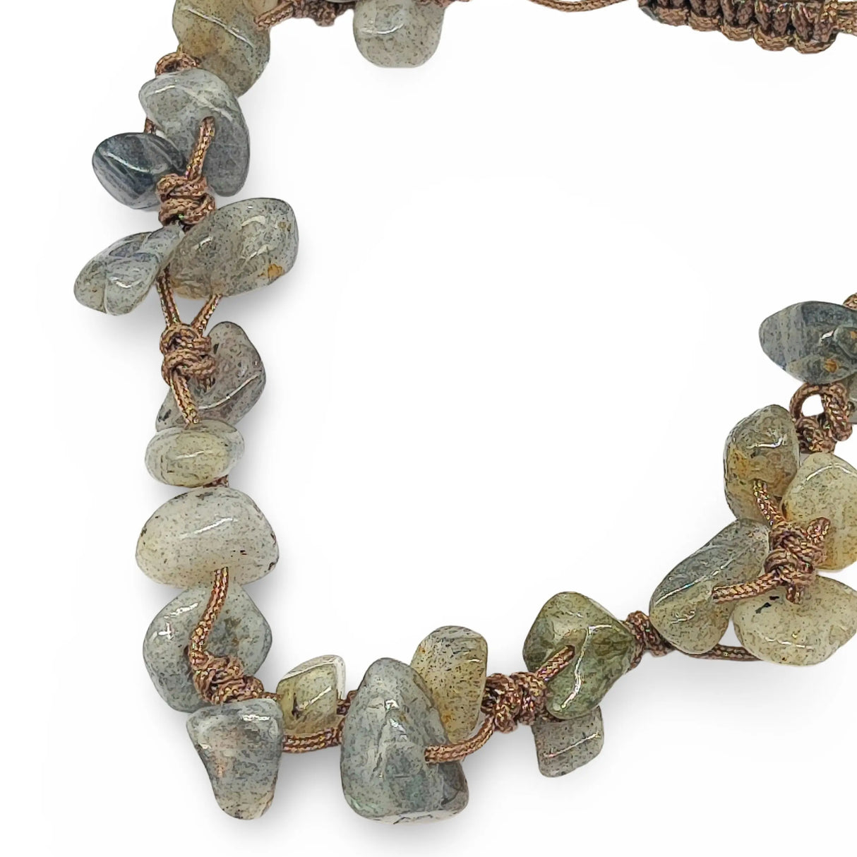 Bracelet -Labradorite -Chips -Adjustable Cord