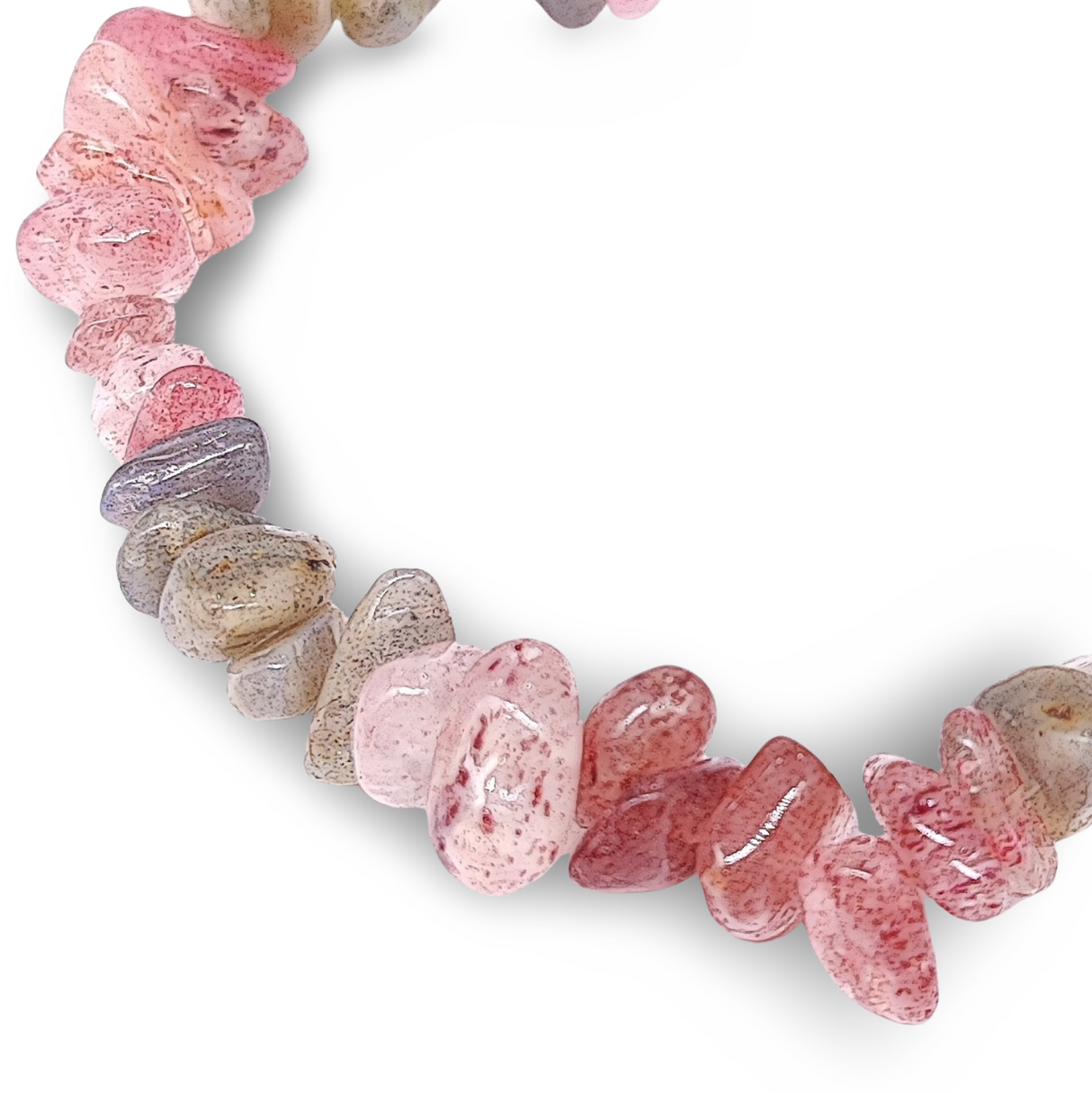 Bracelet - Labradorite With Strawberry Quartz - Chips