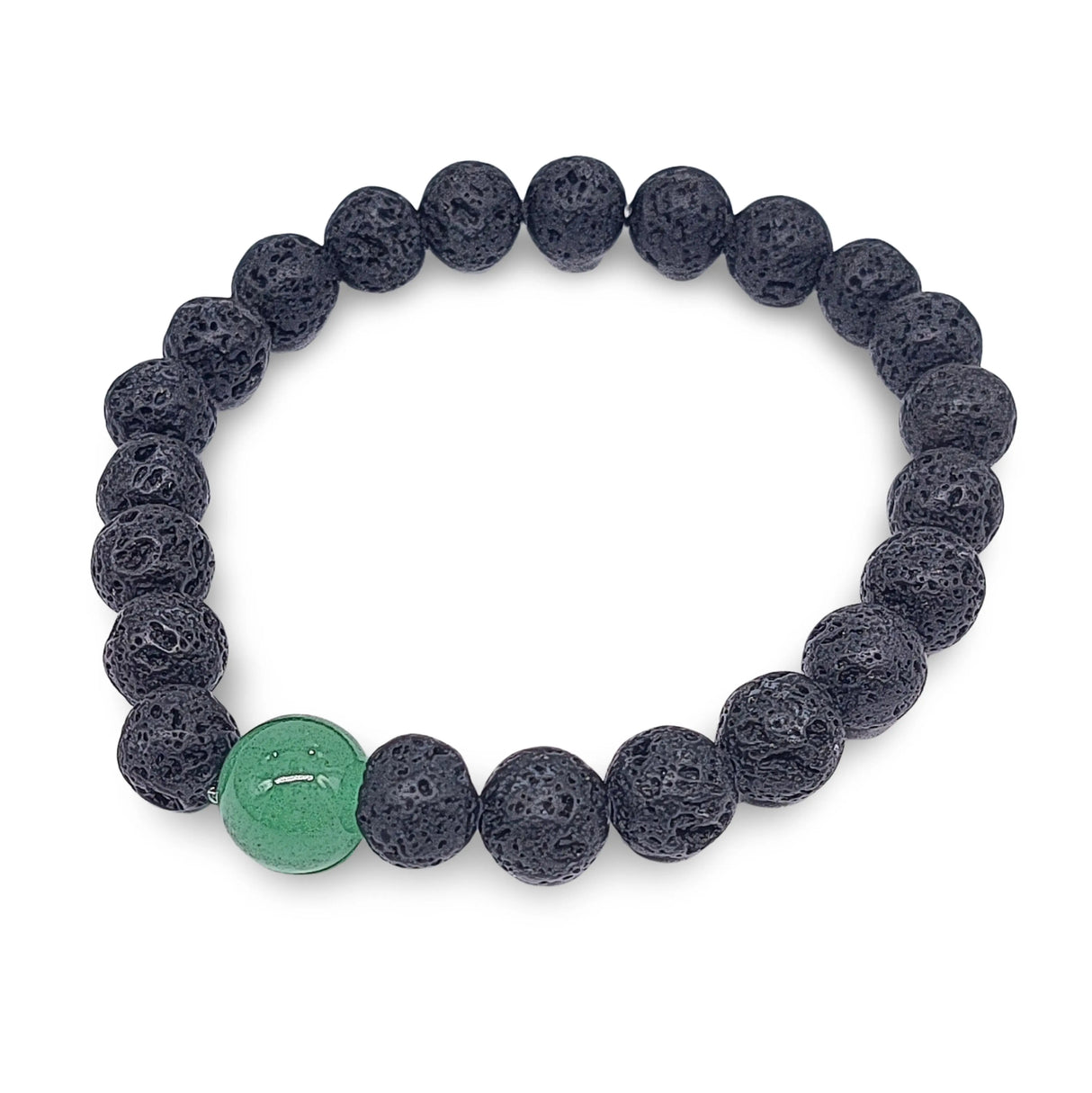 Bracelet - Lava Stone 8mm & Green Aventurine 10mm
