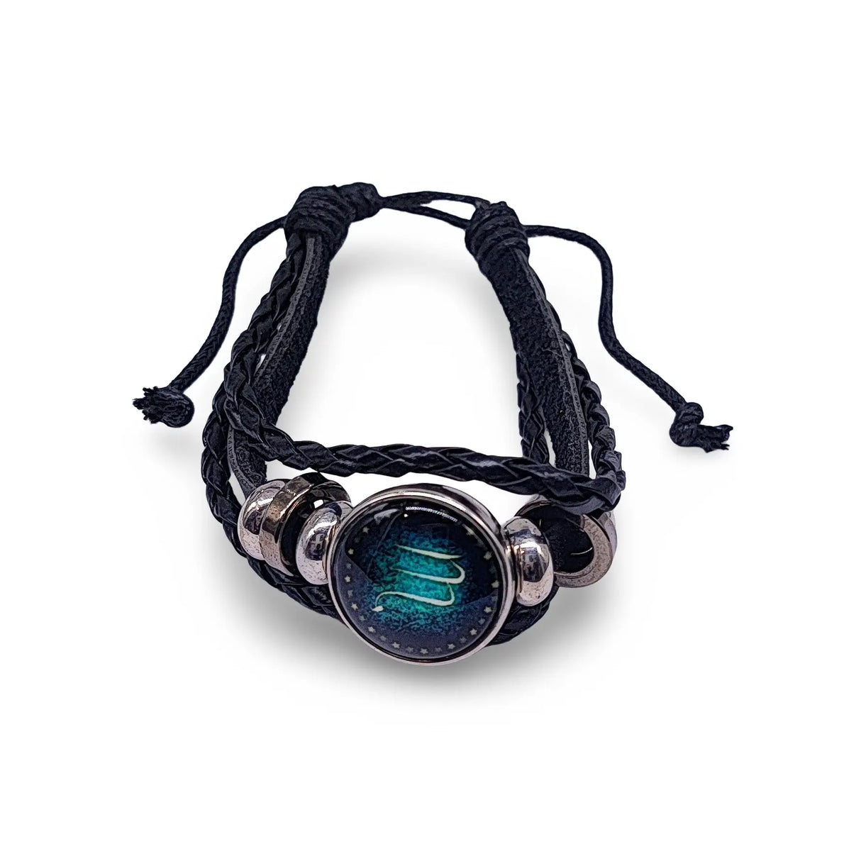 Bracelet -Leather -Celestial Zodiac Sign & Constellation Scorpio Zodiac October 23 - November 21