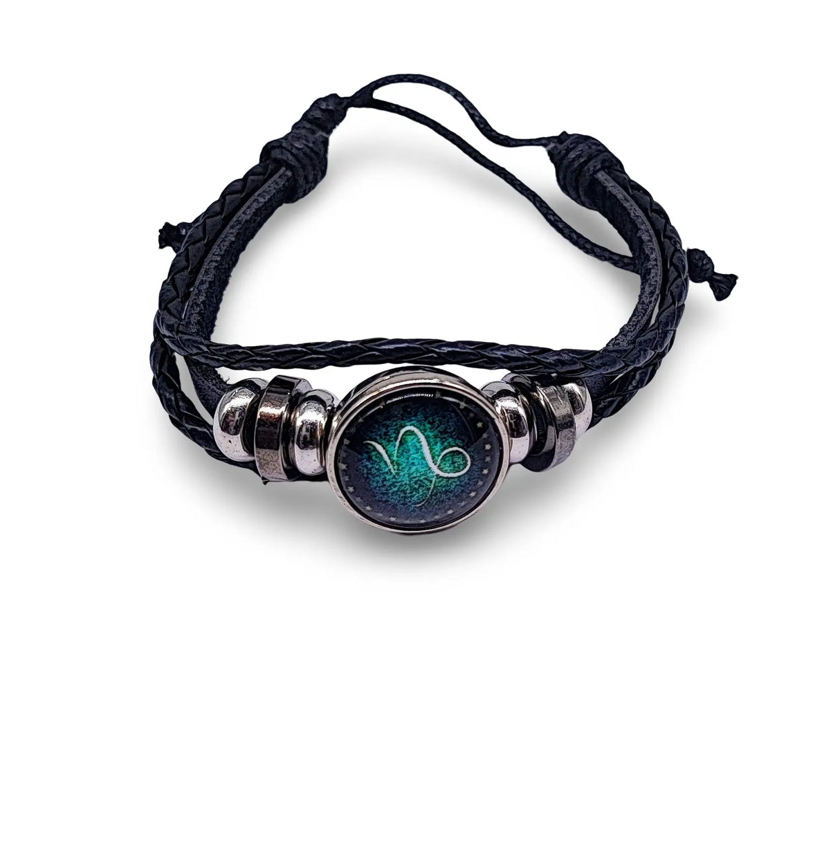 Bracelet -Leather -Celestial Zodiac Sign & Constellation Capricorn Zodiac December 22 - January 19