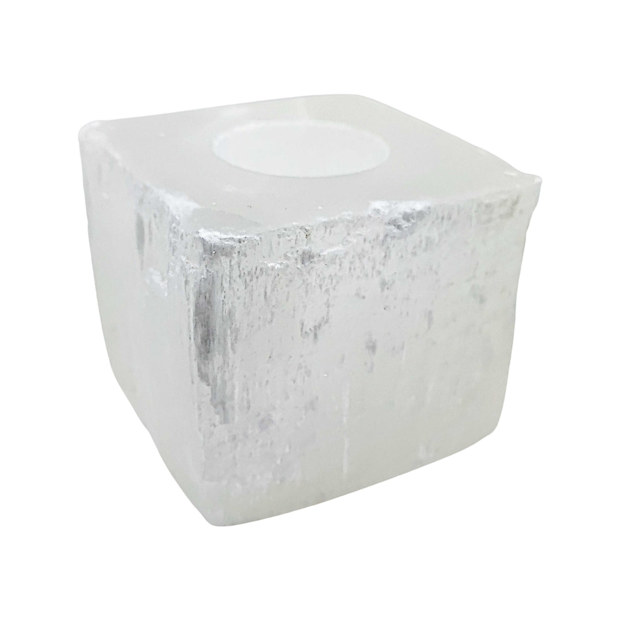 Candle Holder -Selenite Cube