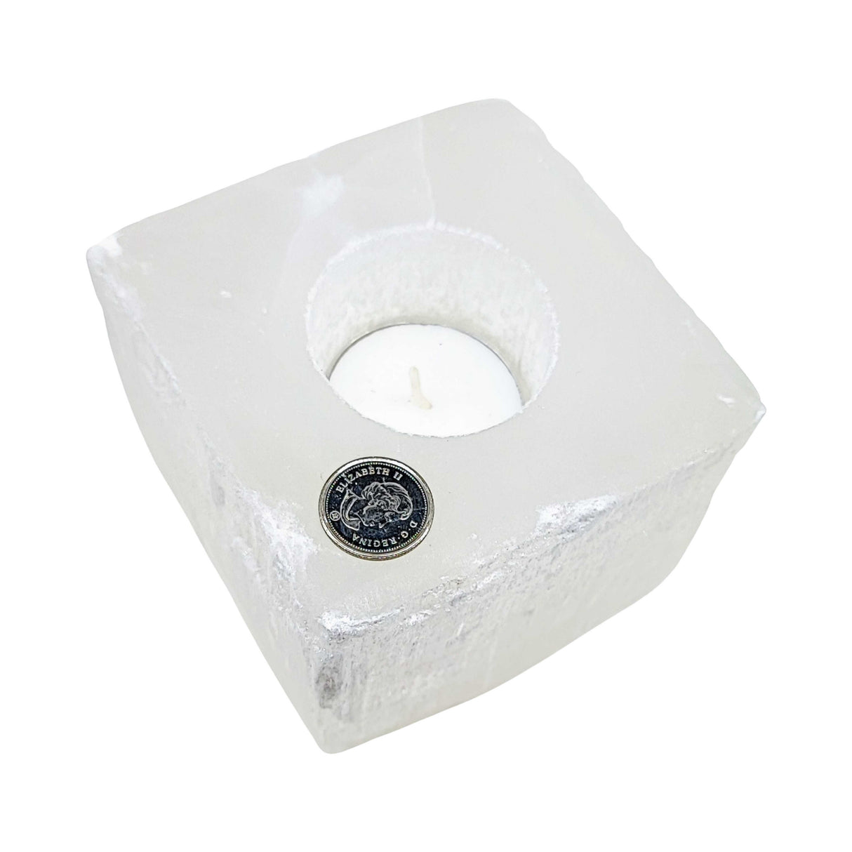 Candle Holder -Selenite Cube