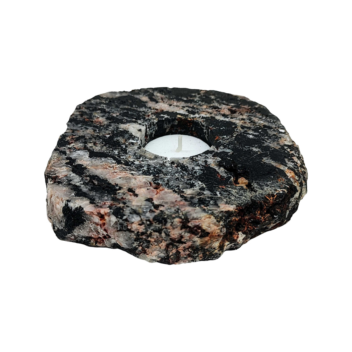 Candle Holder -Tourmilated Quartz