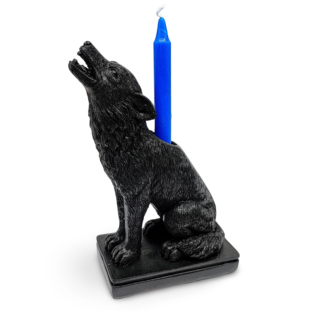 Candle Holder -Resin -Wolf