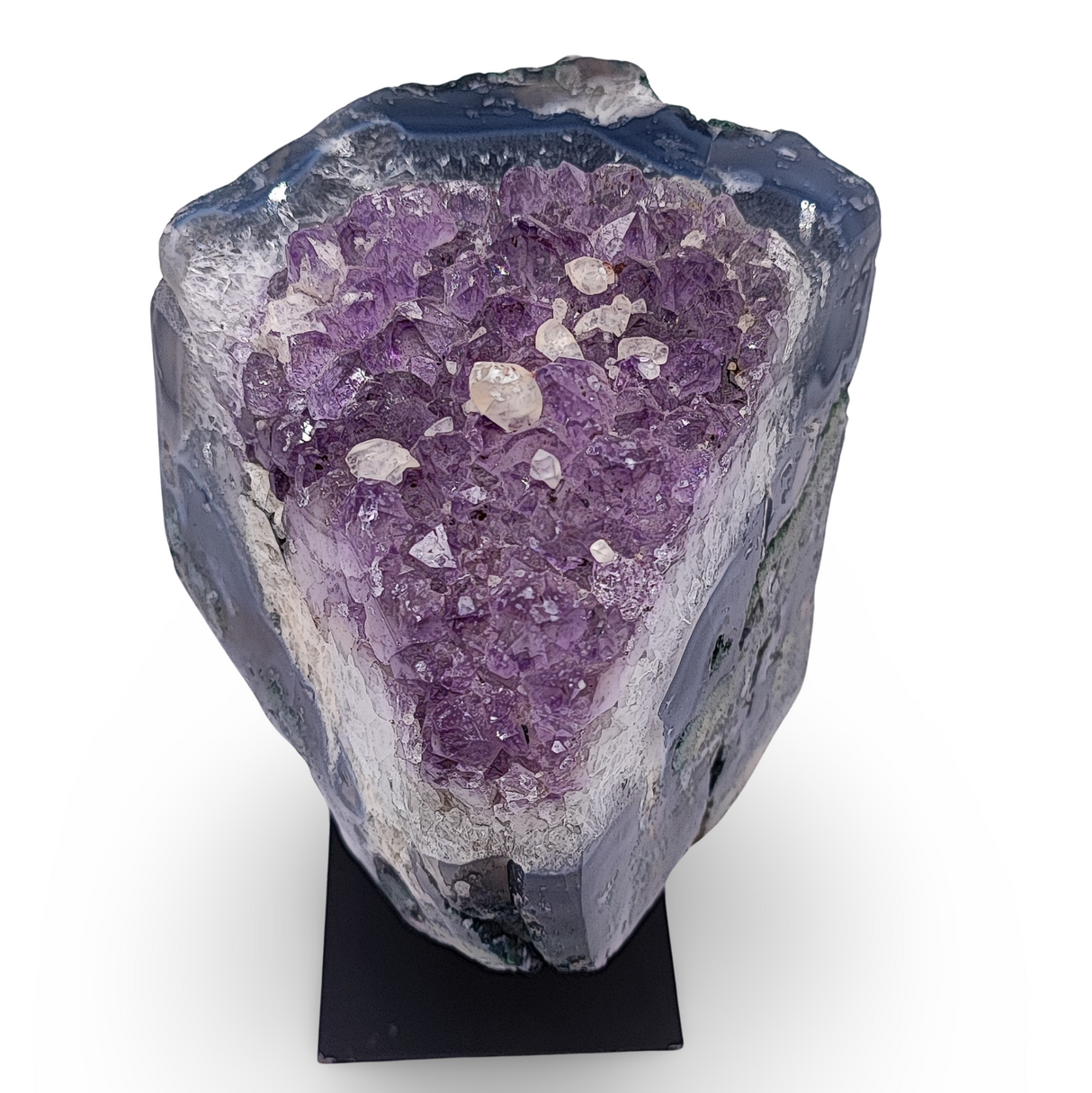 Cluster -Druzy on Metal Stand -Amethyst -1521g