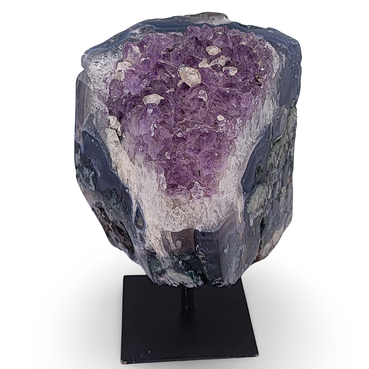 Cluster -Druzy on Metal Stand -Amethyst -1521g