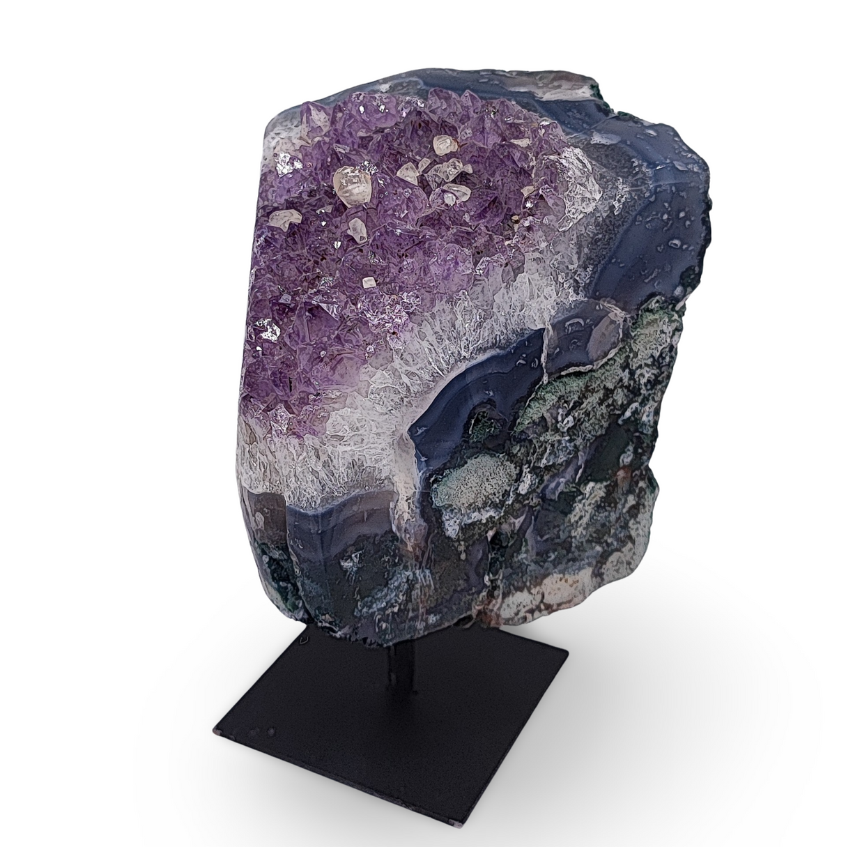 Cluster -Druzy on Metal Stand -Amethyst -1521g