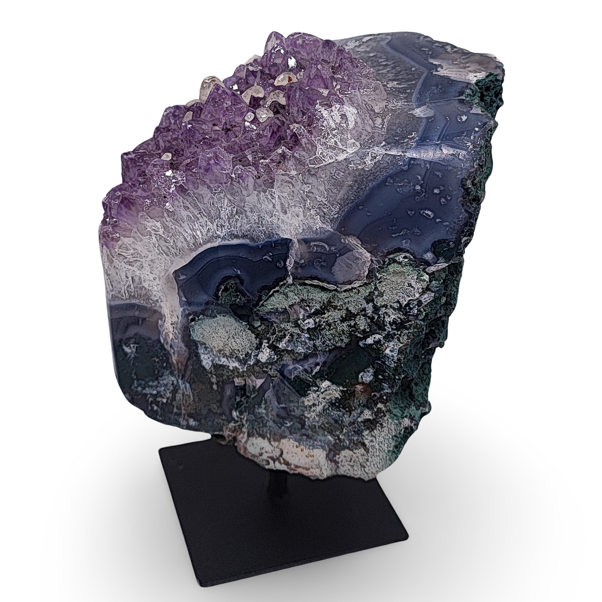 Cluster -Druzy on Metal Stand -Amethyst -1521g