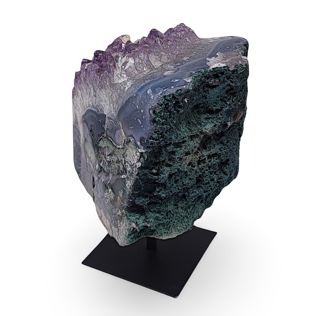 Cluster -Druzy on Metal Stand -Amethyst -1521g