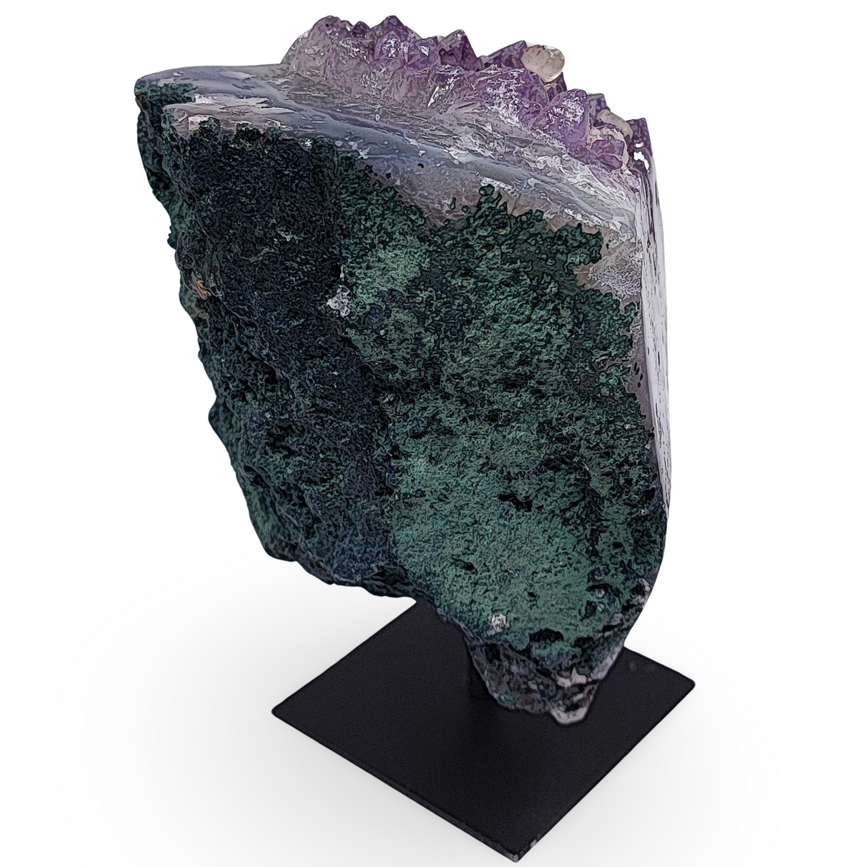 Cluster -Druzy on Metal Stand -Amethyst -1521g