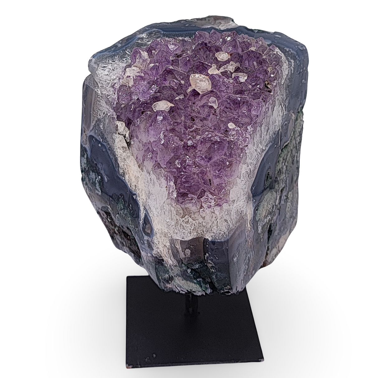 Cluster -Druzy on Metal Stand -Amethyst -1521g