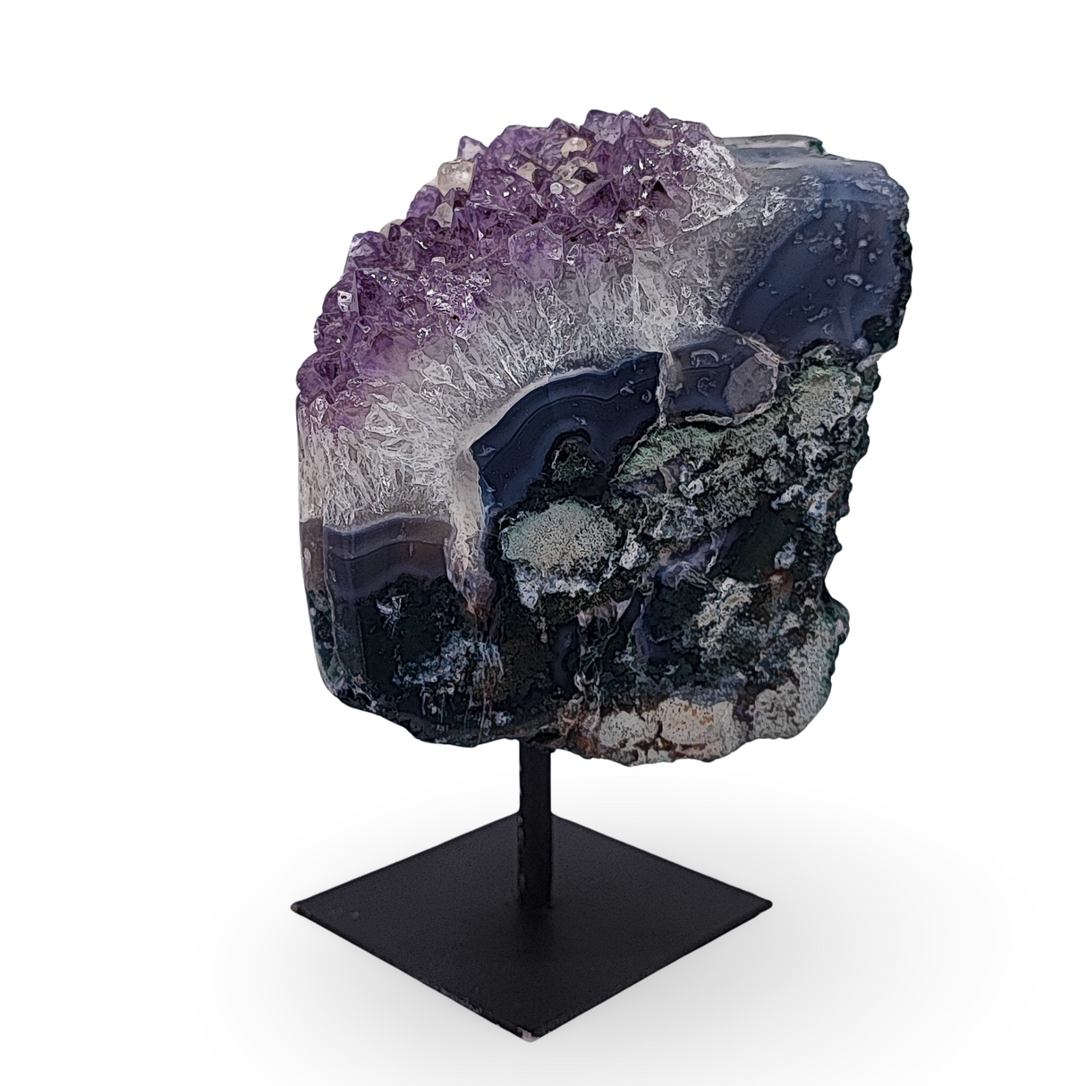 Cluster -Druzy on Metal Stand -Amethyst -1521g