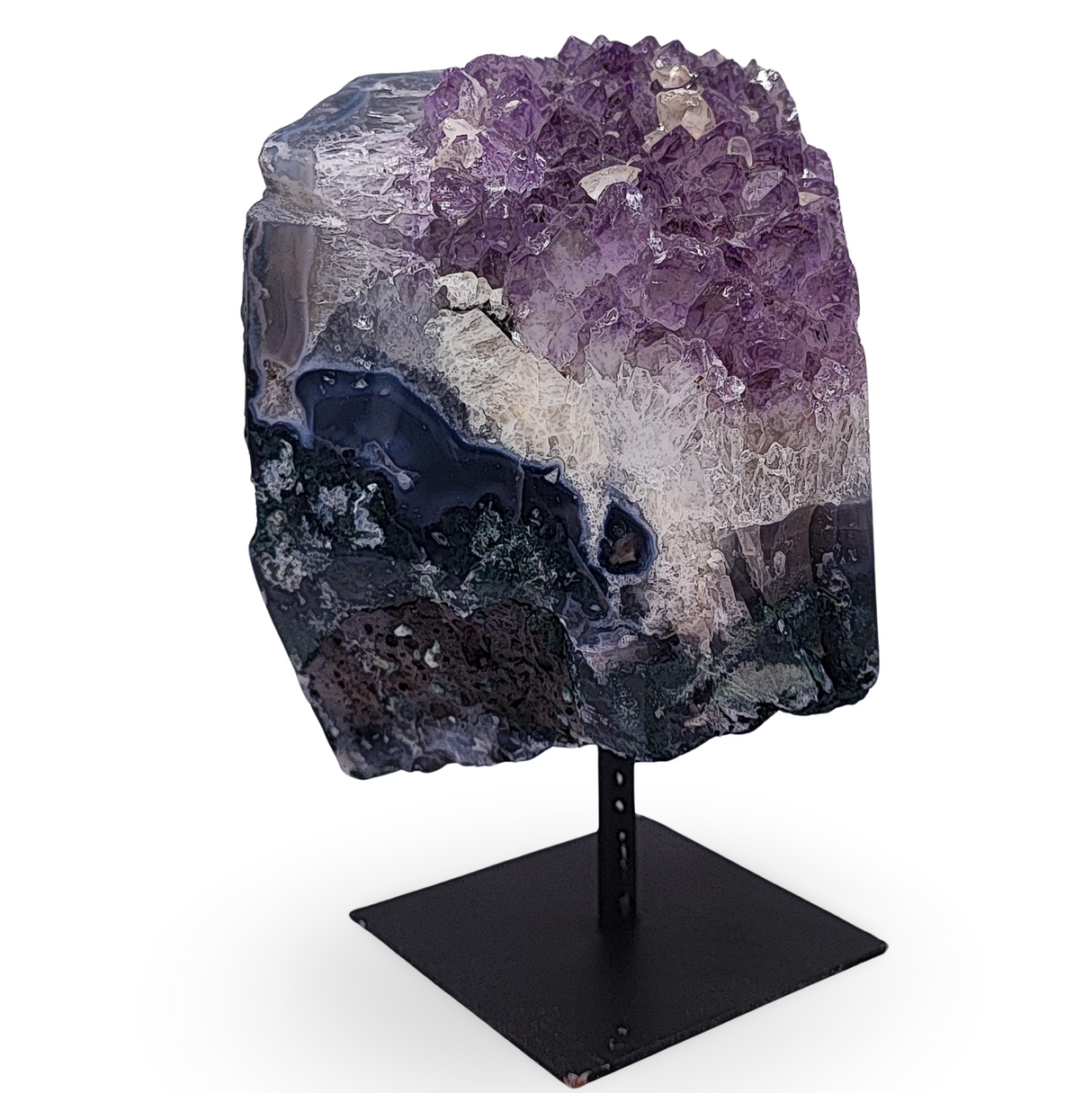 Cluster -Druzy on Metal Stand -Amethyst -1521g