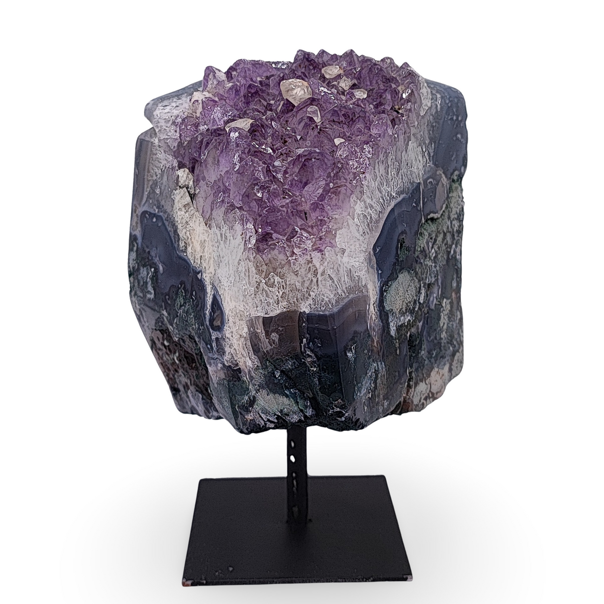 Cluster -Druzy on Metal Stand -Amethyst -1521g