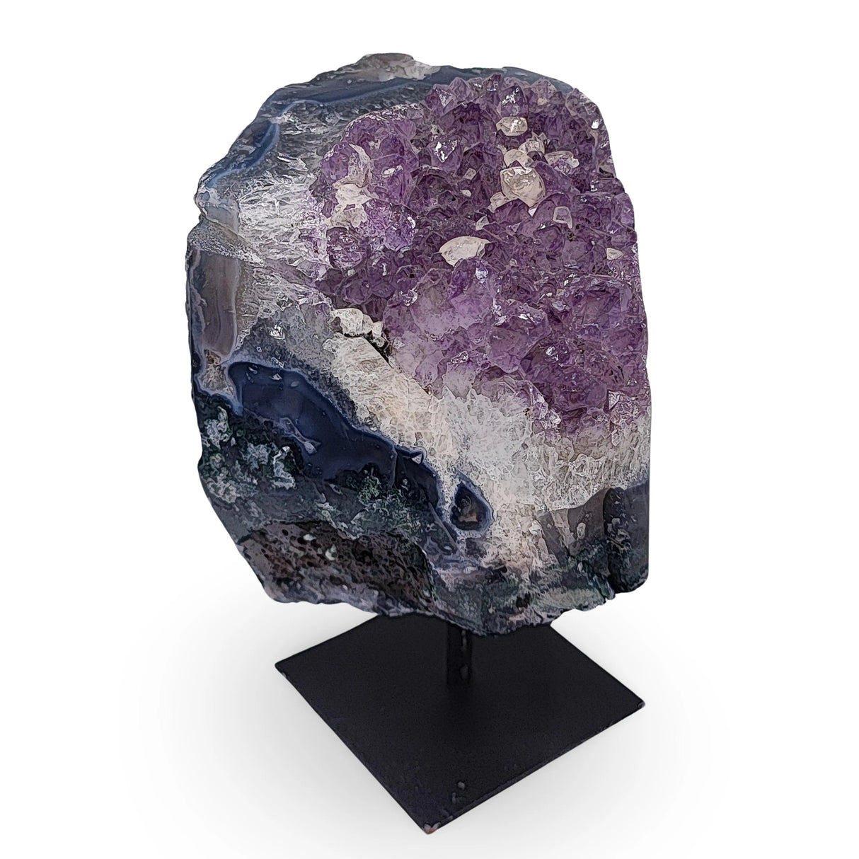 Cluster -Druzy on Metal Stand -Amethyst -1521g