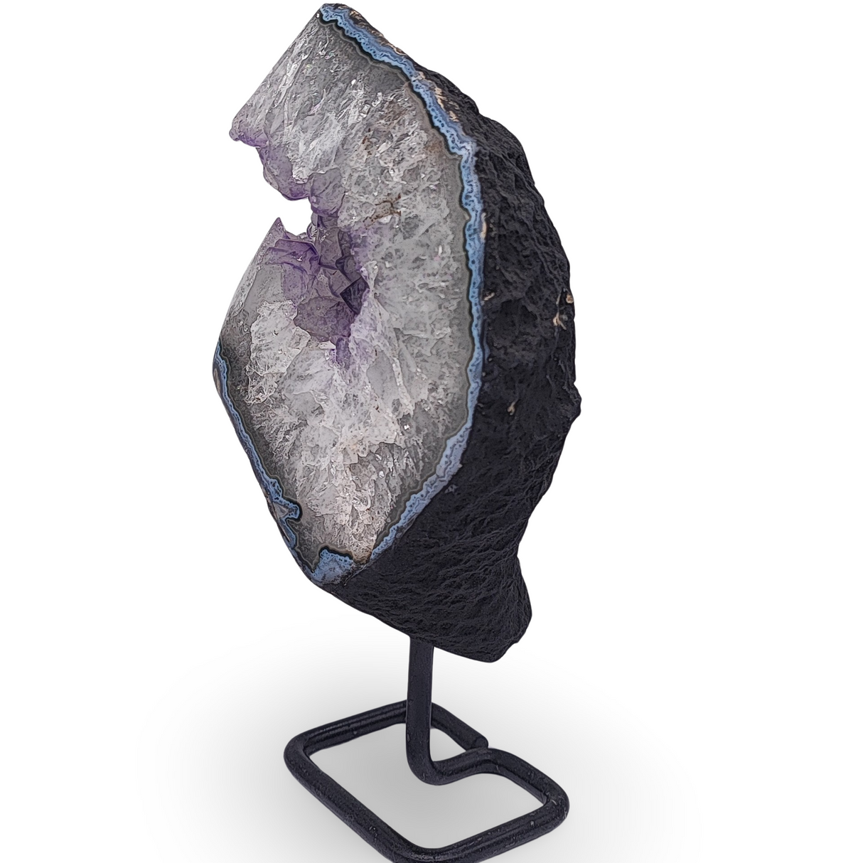 Cluster -Druzy on Metal Stand -Amethyst -1903g