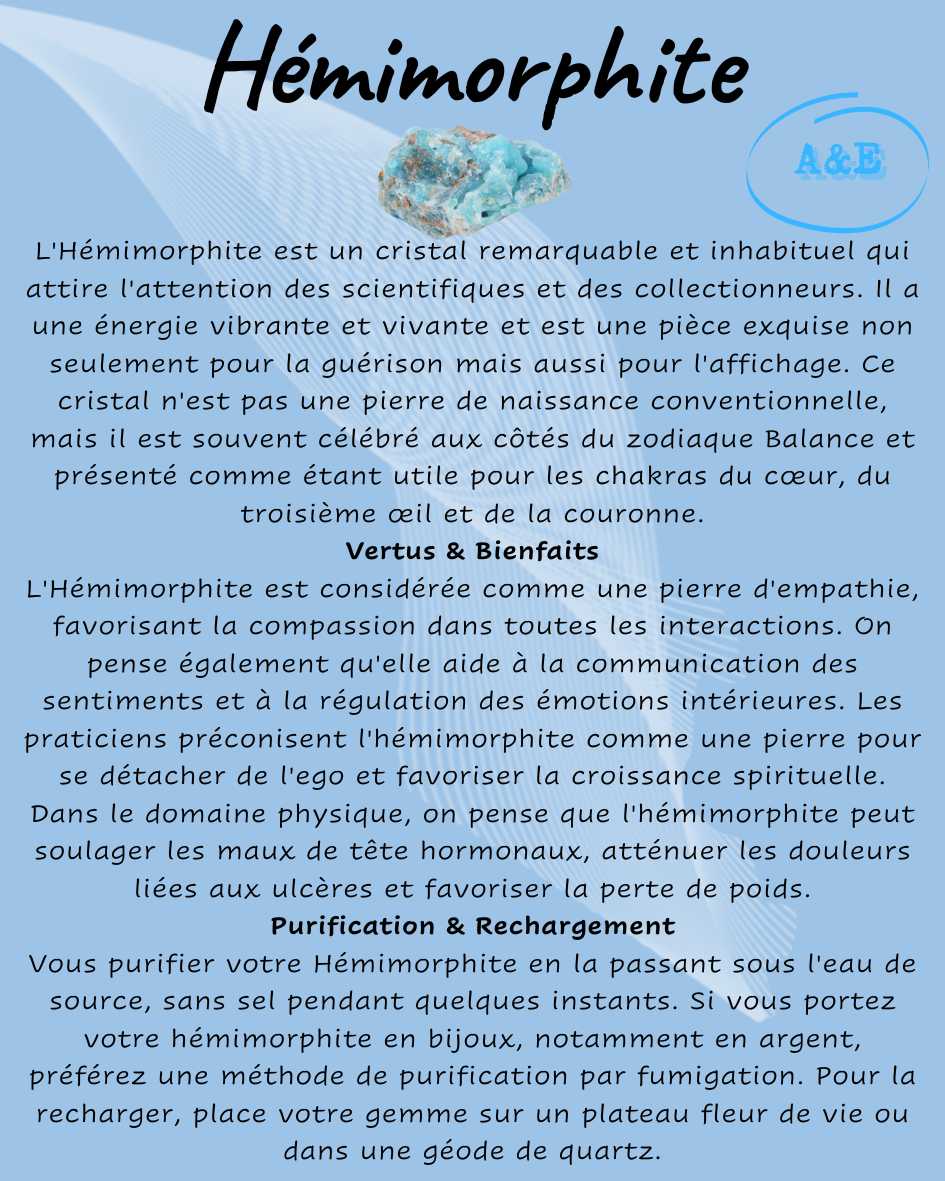 Descriptive Cards -Precious Stones & Crystals -Hemimorphite