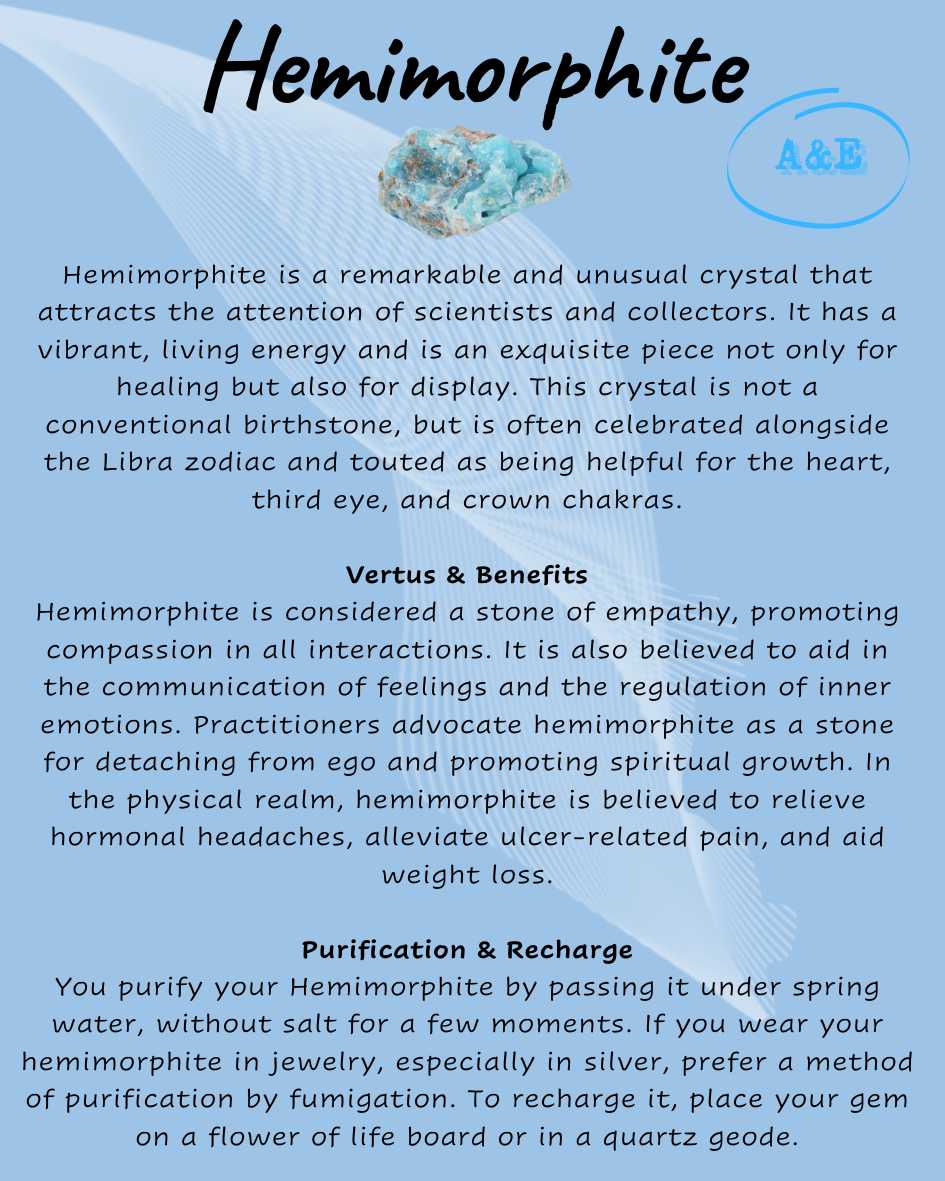 Descriptive Cards -Precious Stones & Crystals -Hemimorphite